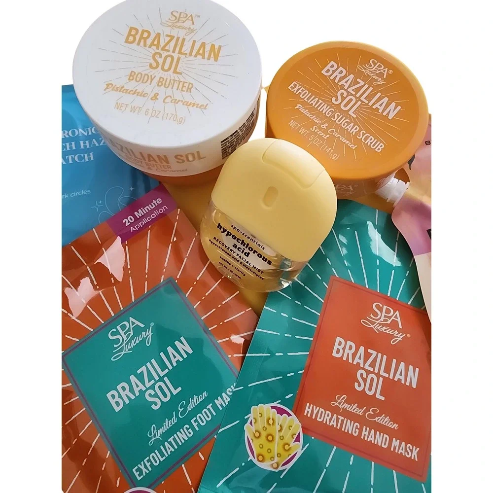 Spa Luxury Brazilian Sol BEAUTY BUNDLE Body Butter, Hand & feet Scrub,Mask,Mist